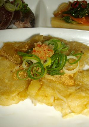 レモン醤油をかけて♪モヤシ明太子のお焼き-レシピのメイン写真