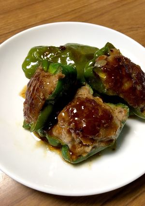 ピーマンの肉詰め 照り焼き味-レシピのメイン写真