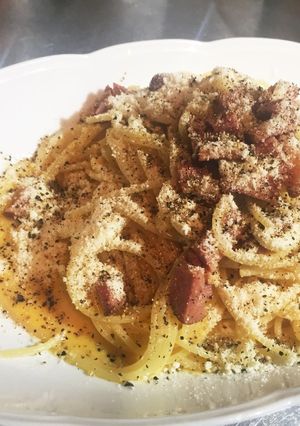 燻製鴨肉の濃厚スモーキーカルボナーラ-レシピのメイン写真