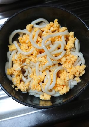 ゆでうどんin炒り卵-レシピのメイン写真