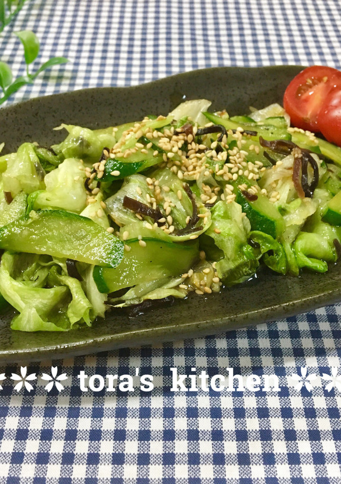レタスときゅうり炒め☘️塩昆布で味付簡単-レシピのメイン写真