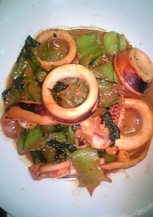 ローカーボ☆イカ青梗菜のタンドリー炒め煮-レシピのメイン写真