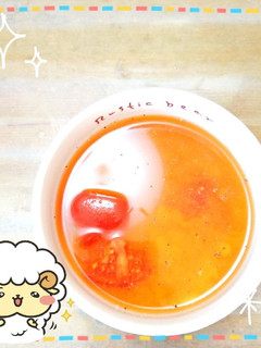 マクロビ☆豆乳チーズの冷製トマトスープ-レシピのメイン写真
