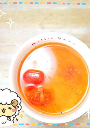 マクロビ☆豆乳チーズの冷製トマトスープ-レシピのメイン写真