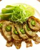 豚肉青トマト青トン塩麹漬焼　グランシェフ
