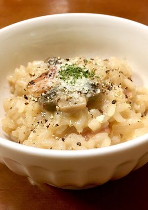 きのことベーコンとチーズのリゾット-レシピのメイン写真