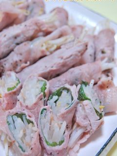 レンジで簡単☆もやしと大葉の豚肉巻き-レシピのメイン写真