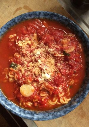 辛ラーメントマト煮込みアレンジ-レシピのメイン写真