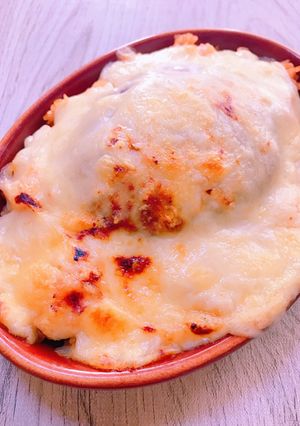 手抜きハンバーグケチャップライスドリア-レシピのメイン写真