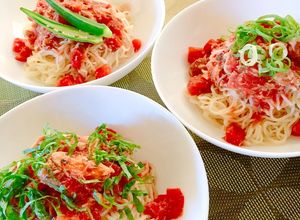 サバ缶トマト缶を混ぜるだけ❤冷麺(素麺)-レシピのメイン写真