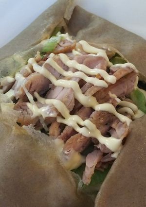 簡単ガレット・照焼チキンとレタス巻き-レシピのメイン写真