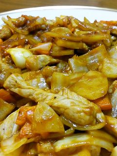 豚肩ロース角切りカレー炒め♪-レシピのメイン写真