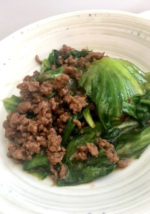 野菜を食べよう！レタスのひき肉炒め-レシピのメイン写真