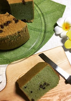 底上げバイバイ！青汁あずきシフォン-レシピのメイン写真