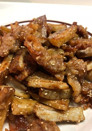 レンコンと豚小間の甘酢醤油【JA北越後】-レシピのメイン写真