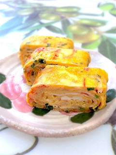 赤緑黄♫お弁当の彩り卵焼き-レシピのメイン写真