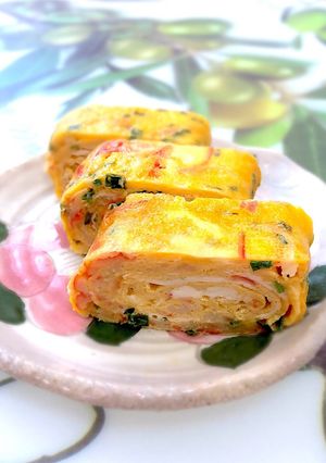 赤緑黄♫お弁当の彩り卵焼き-レシピのメイン写真