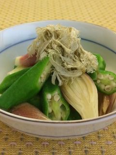 オクラと茗荷のお浸しにとろろ昆布-レシピのメイン写真