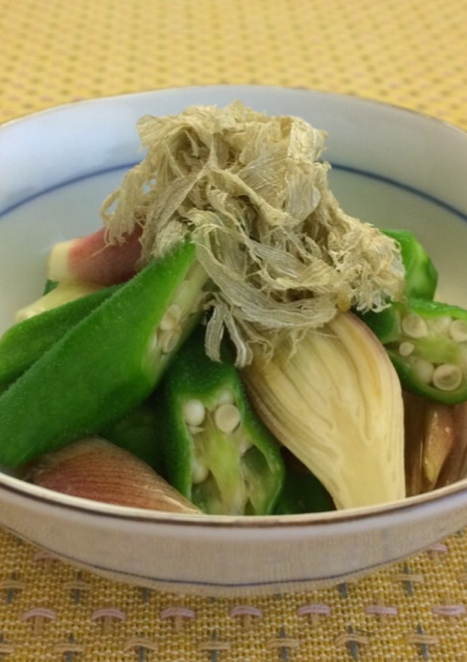 オクラと茗荷のお浸しにとろろ昆布-レシピのメイン写真