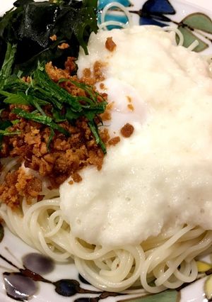 温玉そぼろ山かけそうめん-レシピのメイン写真