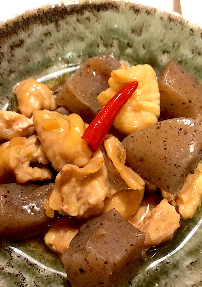 鶏皮とこんにゃくのさっぱり煮込み-レシピのメイン写真