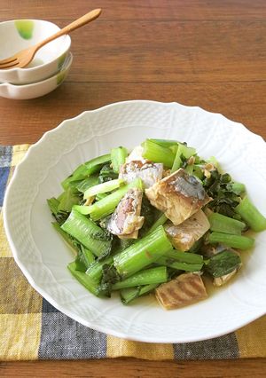 簡単和総菜☆さば缶と小松菜のバター醤油-レシピのメイン写真