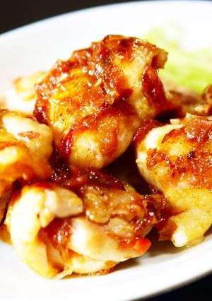 ぷりぷり！鶏もも肉の梅肉おかか酢醤油焼き-レシピのメイン写真