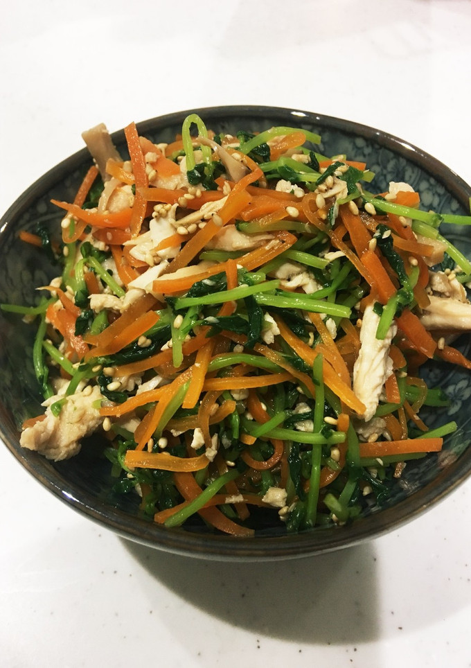 栄養満点！豆苗とササミのごま和え-レシピのメイン写真