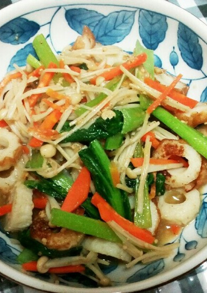 小松菜と冷蔵庫の残り野菜で炒め煮-レシピのメイン写真