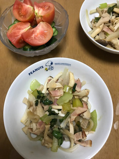 青梗菜ベーコンきのこのポン酢炒め♪-レシピのメイン写真