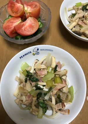 青梗菜ベーコンきのこのポン酢炒め♪-レシピのメイン写真