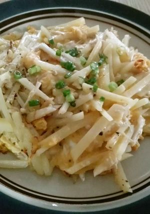 塩麹で、じゃがいもとえのき茸の卵とじ-レシピのメイン写真