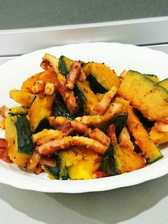 かぼちゃとベーコンのカレースパイシー炒め-レシピのメイン写真