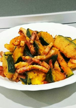 かぼちゃとベーコンのカレースパイシー炒め-レシピのメイン写真