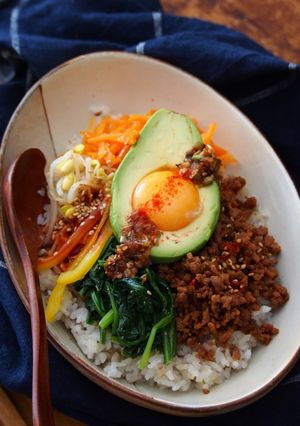 アボたまビビンバ♪焦がしねぎ醤油ソース♪-レシピのメイン写真