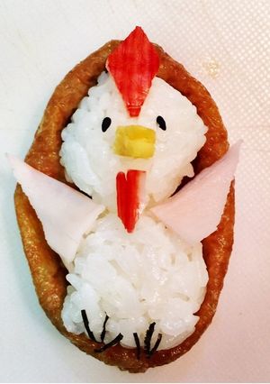 寿司型でオープンいなり(ニワトリちゃん)-レシピのメイン写真