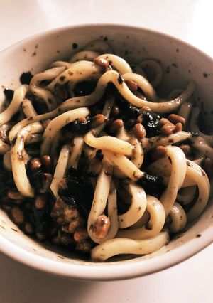 納豆うどんwith海苔の佃煮-レシピのメイン写真