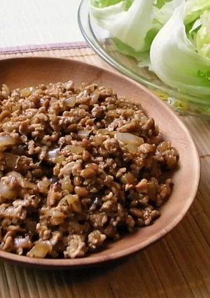 ひき肉納豆のレタス包み-レシピのメイン写真