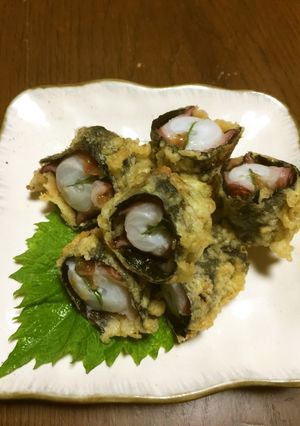 タコの大葉梅肉入り磯辺揚げ-レシピのメイン写真