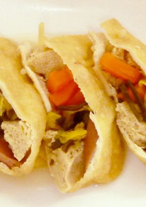 凍らせ豆腐の巾着煮-レシピのメイン写真