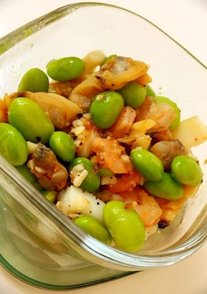 お手軽シーフードミックスと枝豆のペペロン-レシピのメイン写真