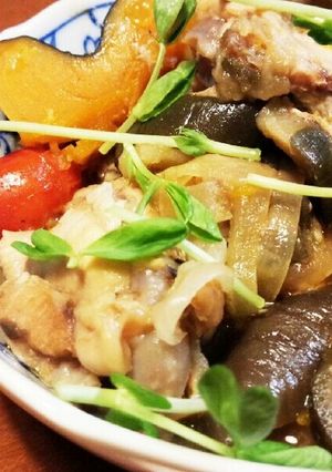 炊飯器で簡単♪夏野菜と鶏手羽元さっぱり煮-レシピのメイン写真