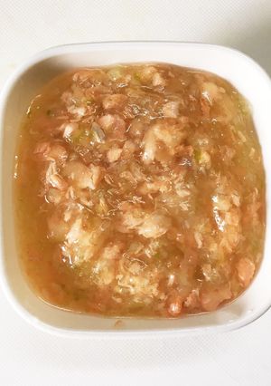 離乳食 中期 鮭とキャベツのあんかけ丼-レシピのメイン写真