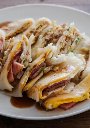 台湾朝食定番・もちもち蛋餅ダンビン-レシピのメイン写真
