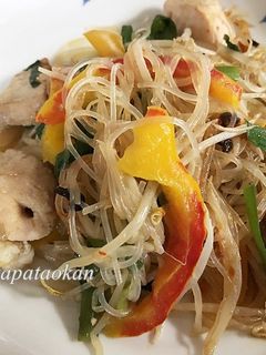 ムネ肉とモヤシ、春雨のピリ辛炒め-レシピのメイン写真
