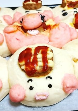 ★メープル生地で★ハンバーグちぎりパン♥-レシピのメイン写真