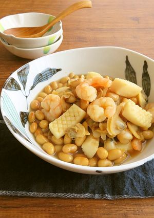 シーフードミックスで簡単和総菜☆大豆煮-レシピのメイン写真