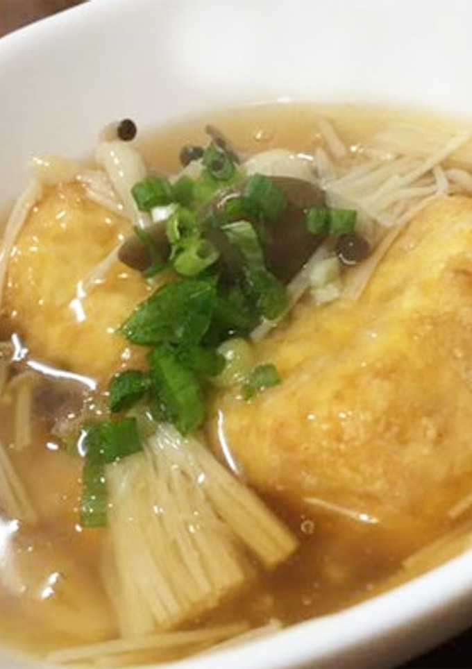 あげ豆腐と万能ねぎのきのこ風あんかけ-レシピのメイン写真