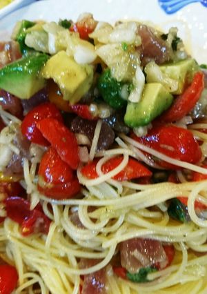 マグロとミニトマトの冷製パスタ-レシピのメイン写真