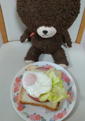 厚切りハムにのっけトースト-レシピのメイン写真